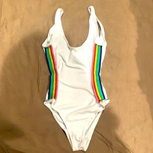 White/Rainbow Bodysuit